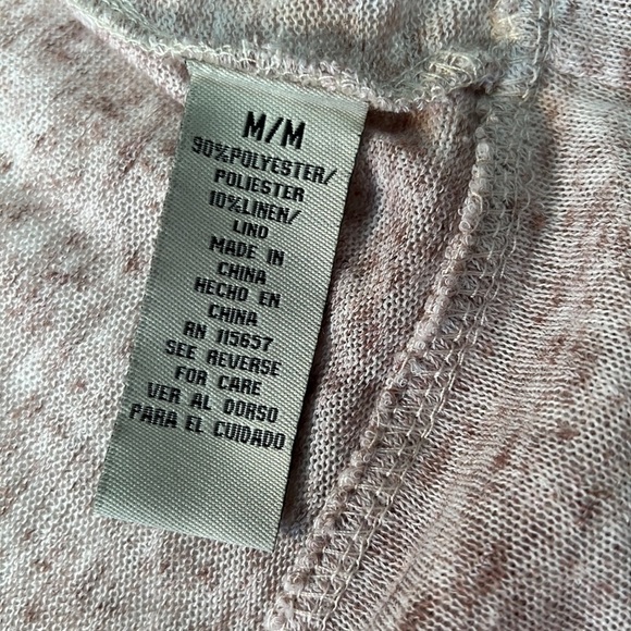 Behind The Seams 3/4 Sleeve Lightweight Cardigan. Mocha/White Heathered Color. - Picture 5 of 6